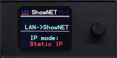 ShowNET display Static IP